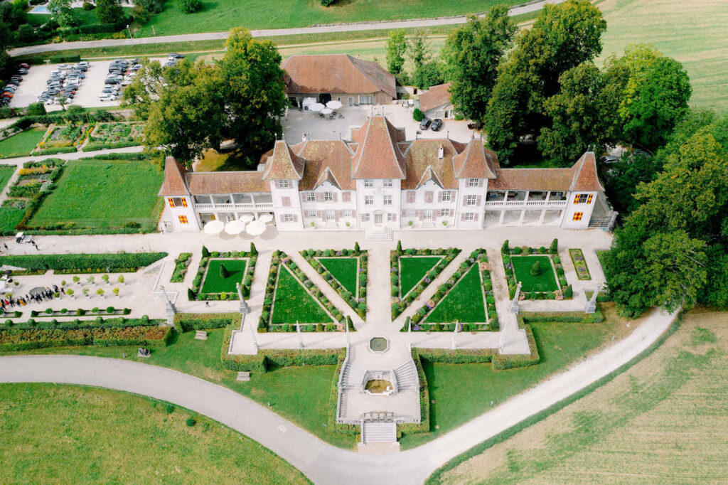 Schloss Waldegg aerial drone photo