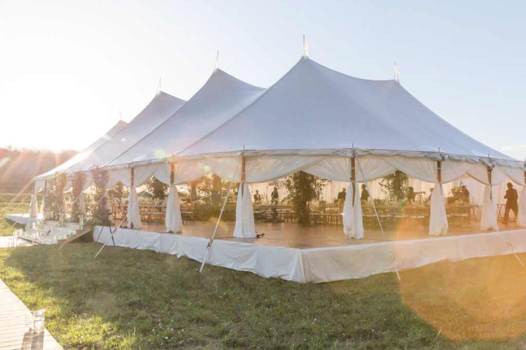 wedding tent in aspen bluebird production