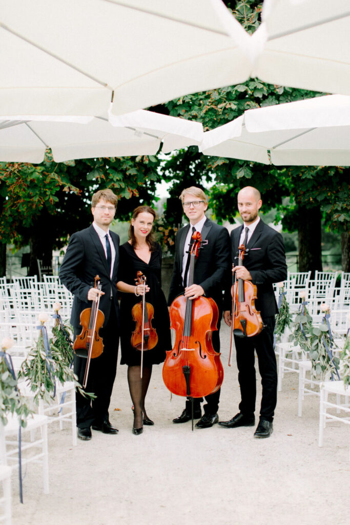 Wedding in Switzerland at Valdegg Castle | Kiral Artists string quartet